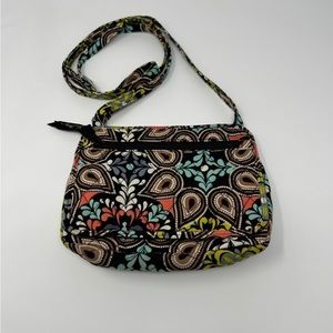 Vera Bradley Brown,‎ Red, Teal Paisley Crossbody Purse